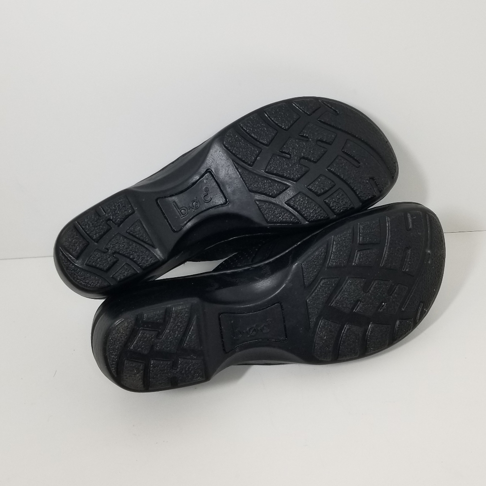 Born BOC Black Leather Slip On Clog Shoes Women's Size 8M - Picture 6 of 6